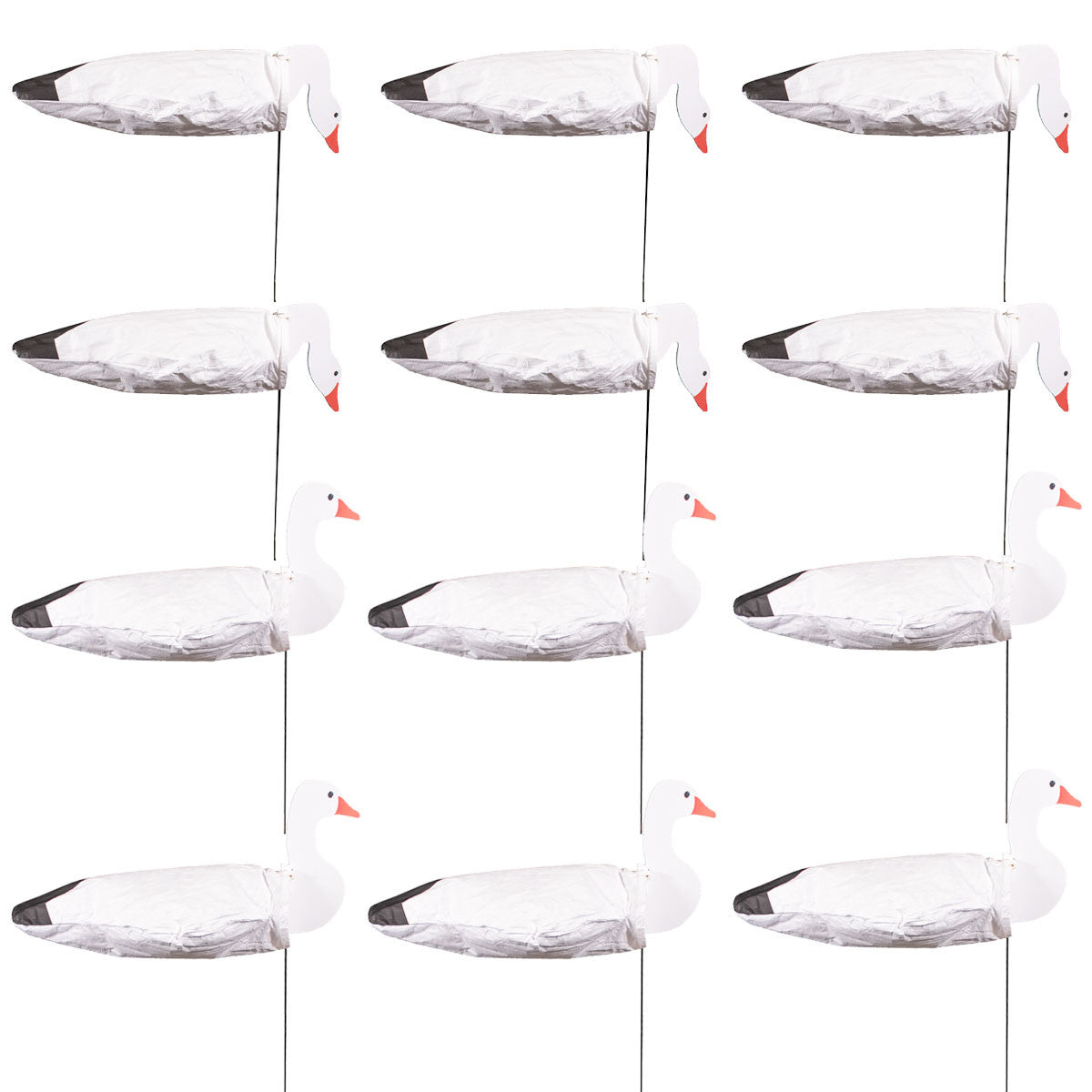 GHG Decoy System Pro Grade Headed Snow Goose Sock Decoys 12 Pack Image