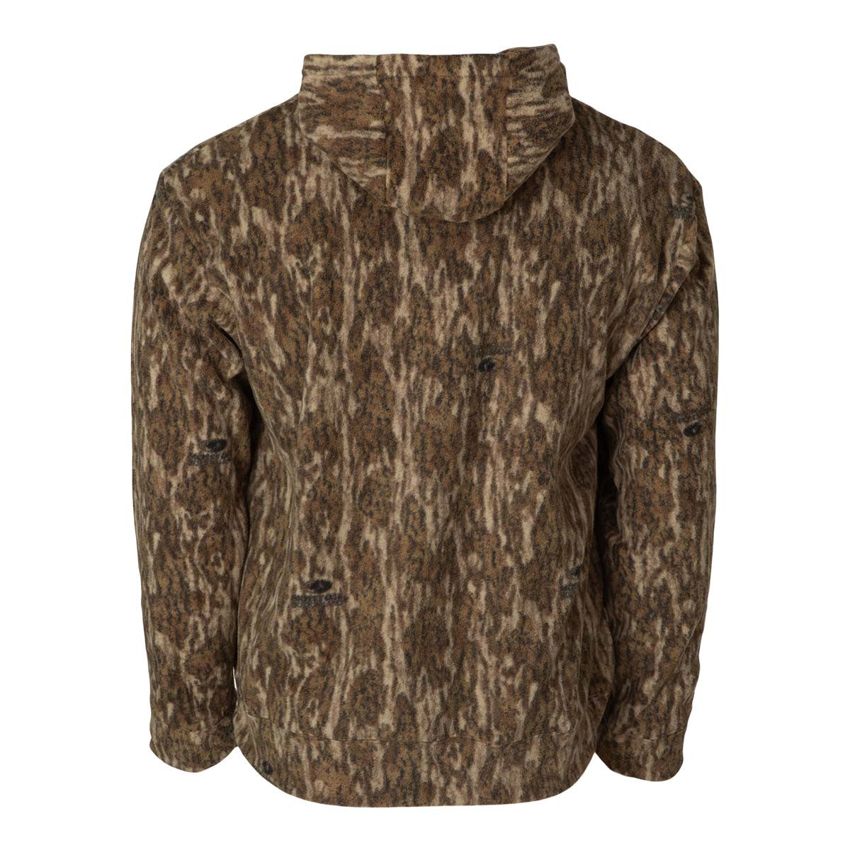 Avery Outdoors Tec Fleece Midweight Hoodie Back Image in Mossy Oak Bottomland