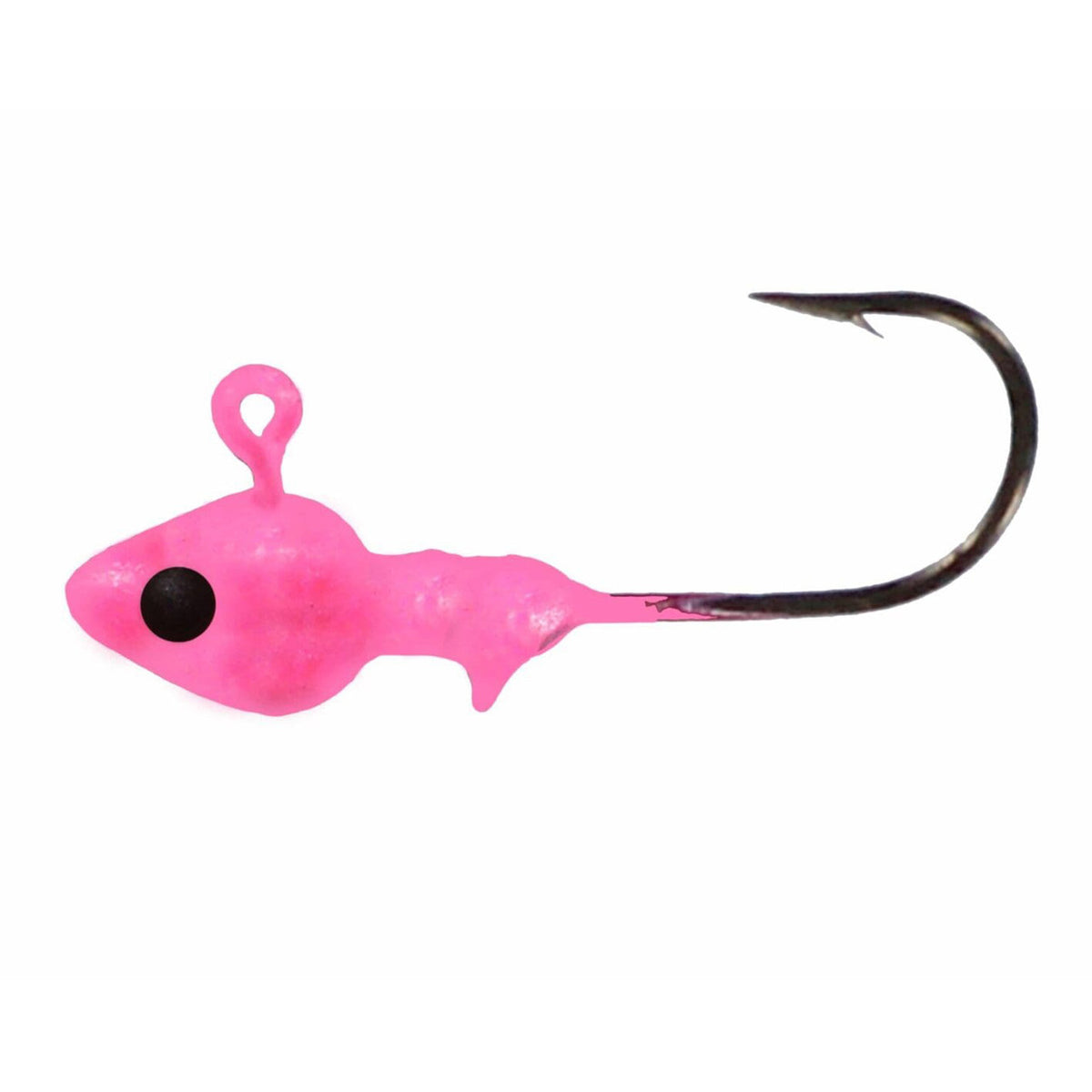 Big Bite Baits Minnow Head Jigs Image in Pink Black Eye