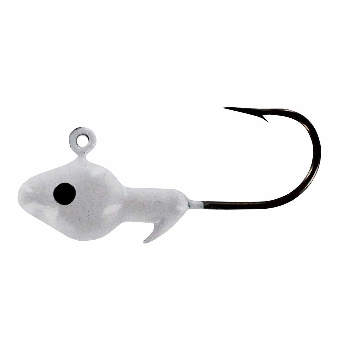 Big Bite Baits Minnow Head Jigs Image in White Black Eye