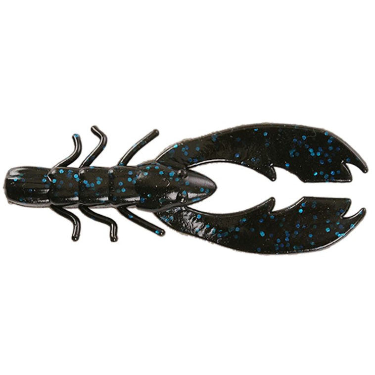 Image of the Berkley PowerBait Chigger Craw in Black Blue Fleck