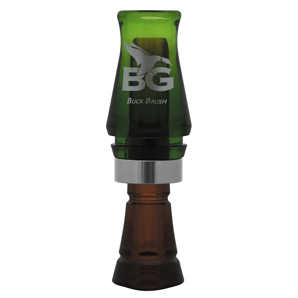 Image of the Buck Gardner Smoke/Camo Green Buck Brush Single Reed Poly Duck Call.