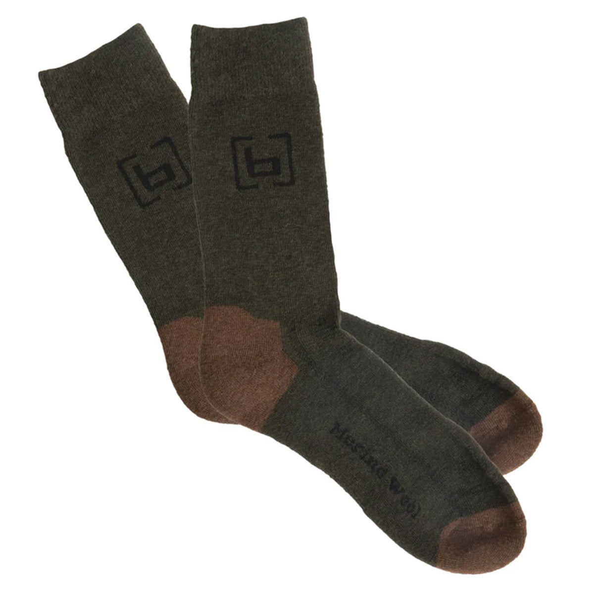 Banded Base Lightweight Calf Length Merino Wool Socks Image in Forest Green
