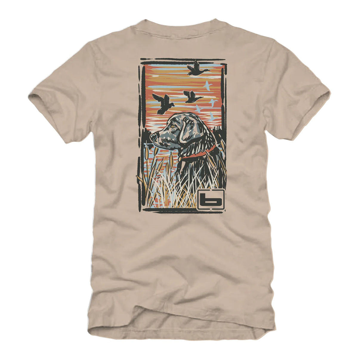 Banded Watercolor Black Lab Short-Sleeve Tee Back Image