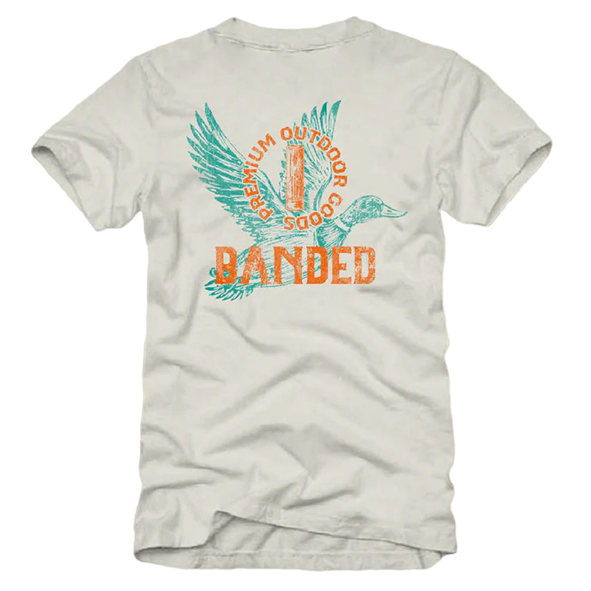 Banded Letterpress Mallard Short-Sleeve Tee Back Image in Citron