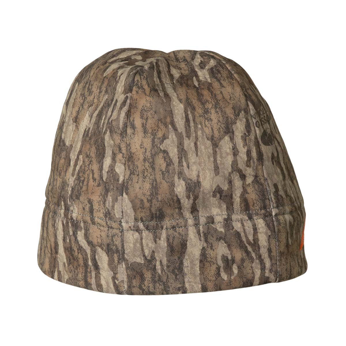 Thacha L-2 Midweight Soft-Shell Beanie Back Image in Mossy Oak Bottomland