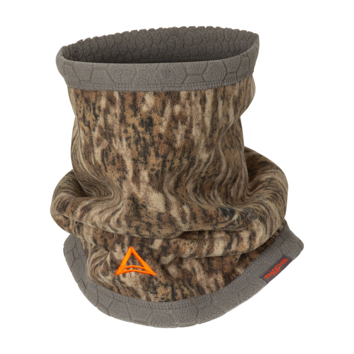 Thacha L-3 Heavy-Fleece Neck Gaiter Front Image in Mossy Oak Bottomland