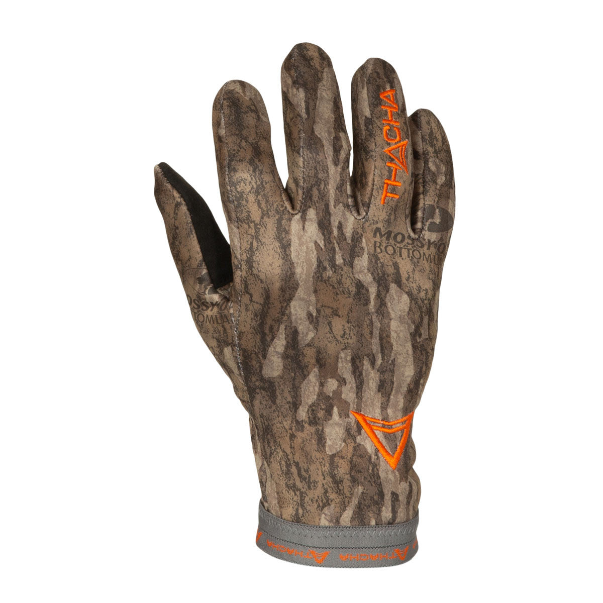 Thacha L-2 Midweight Fleece Glove Front Image in Mossy Oak Bottomland