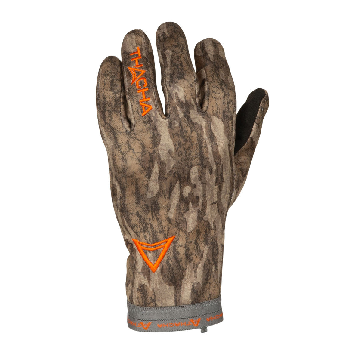 Thacha L-2 Midweight Fleece Glove Front Image in Mossy Oak Bottomland