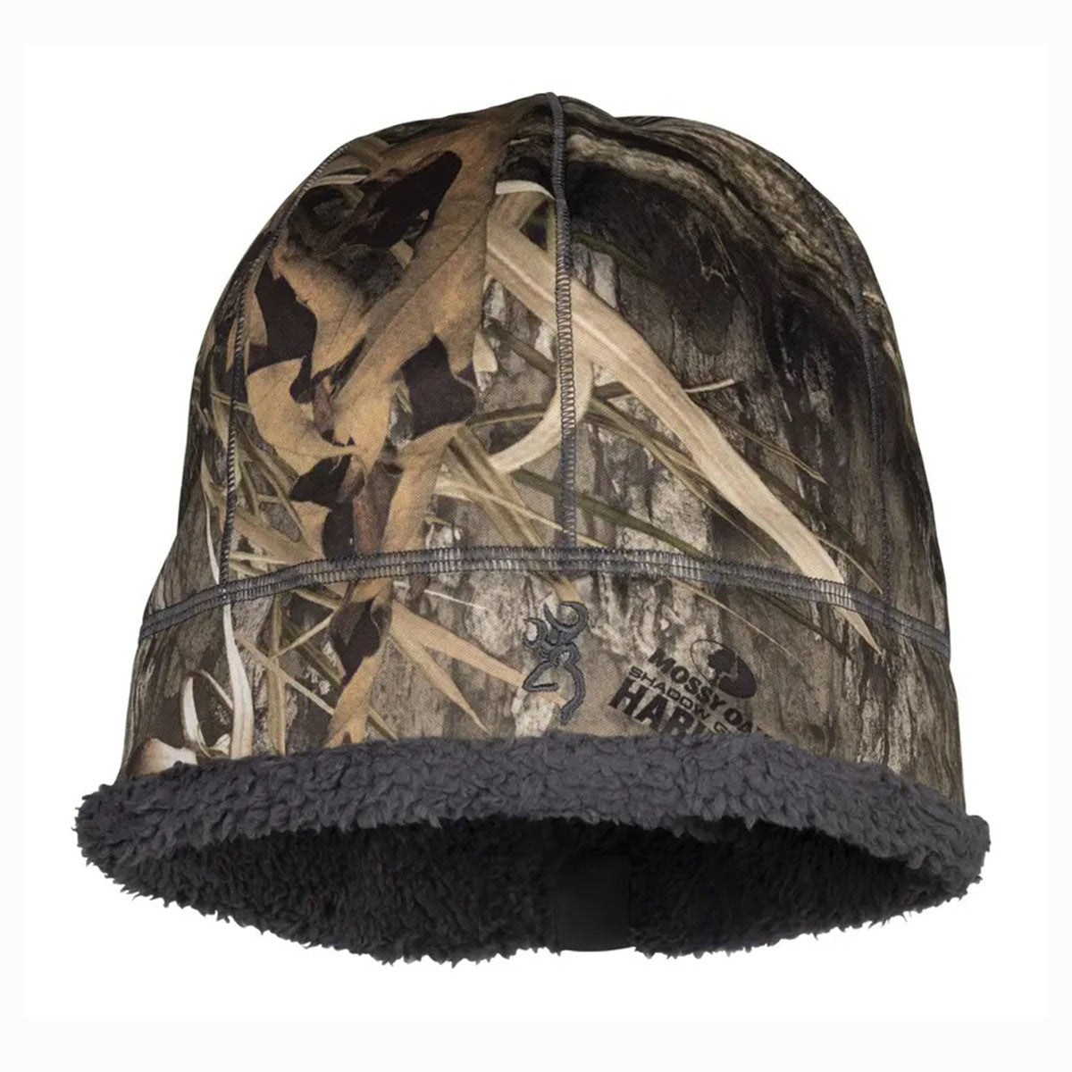 Browning Wicked Wing High-Pile Beanie Image in Mossy Oak Habitat