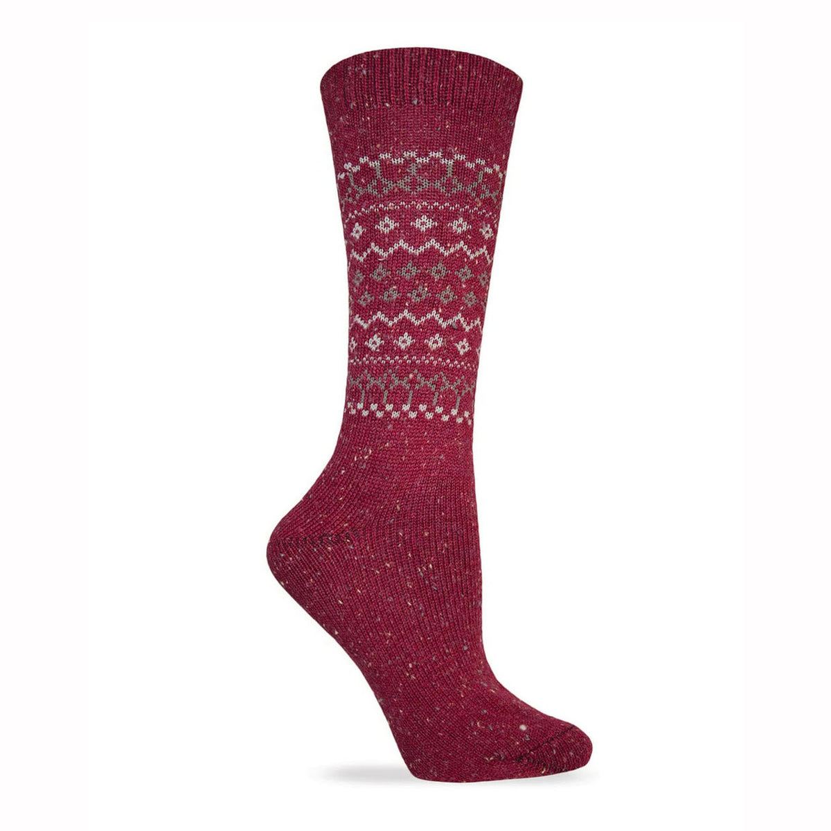 Wise Blend Women's Merino Wool Blend Hiker Crew Socks Image in Red