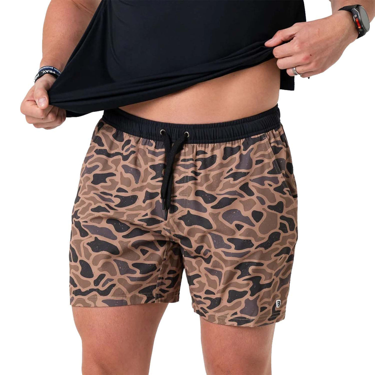 Burlebo 5.5" Athletic Shorts with Liner Main Image in Gauge Camo