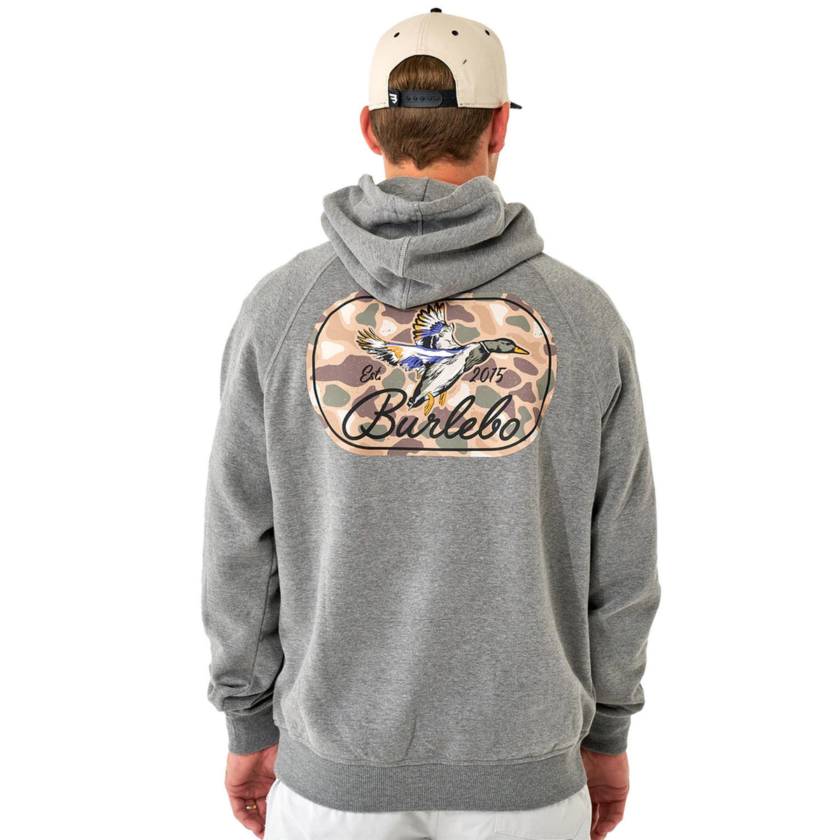 Burlebo Ducks Flying In Fleece Hoodie Back Image