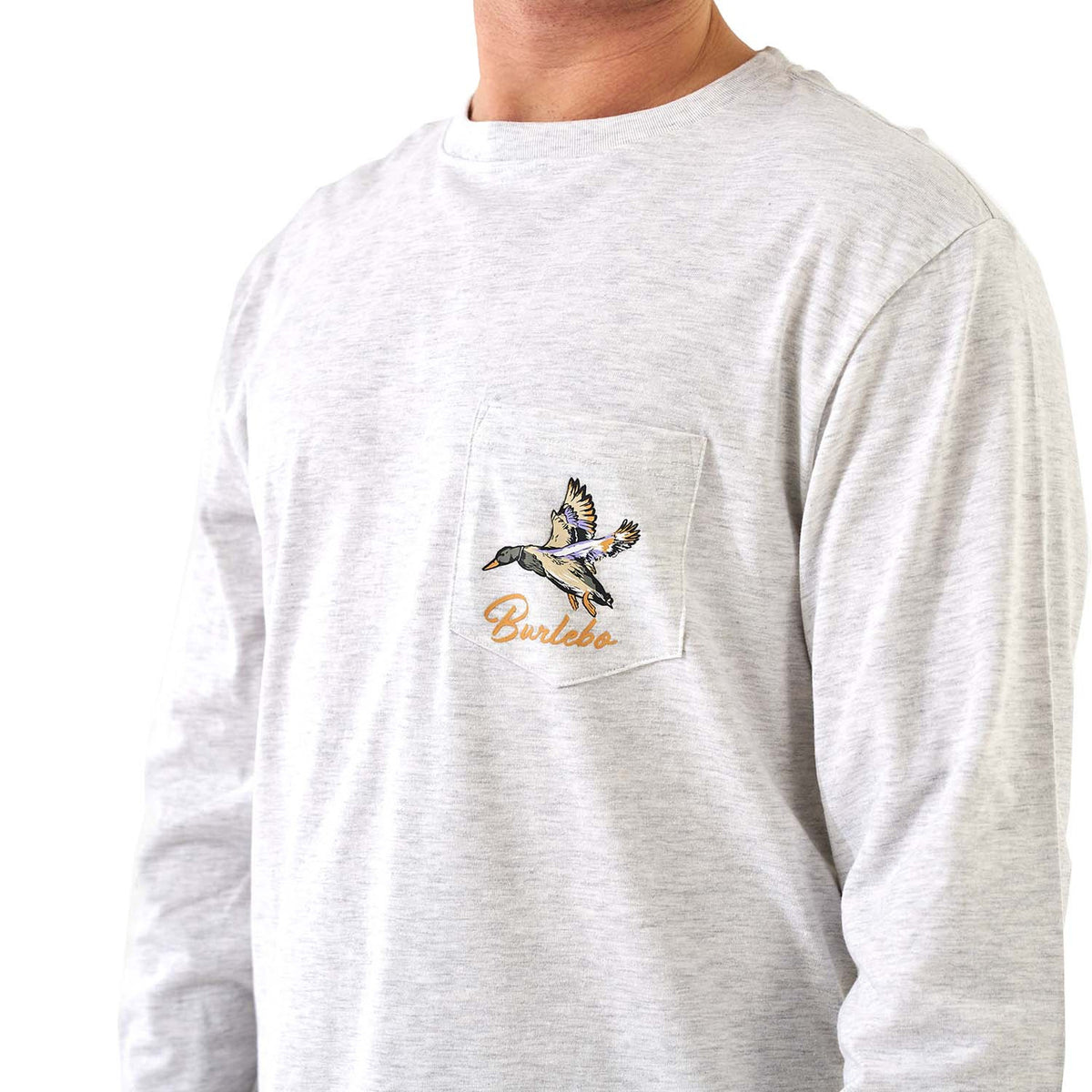 Burlebo Pintail Triangle Duck Long-Sleeve Tee Front Pocket Image