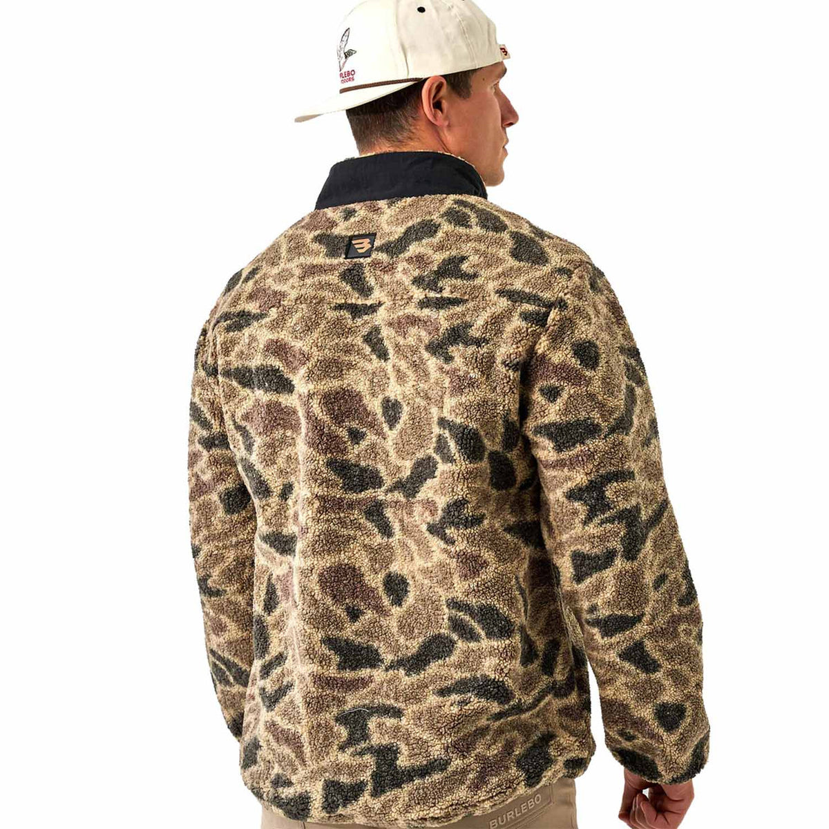 Burlebo Sherpa Rocky Mountain Camo Quarter Zip Back Model Image