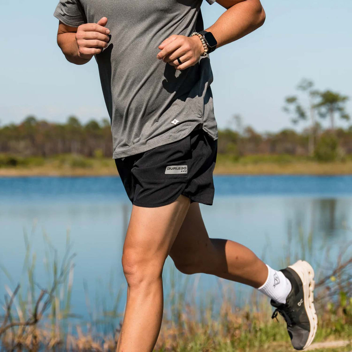 Burlebo Running/Training Shorts Lifestyle Image in Black