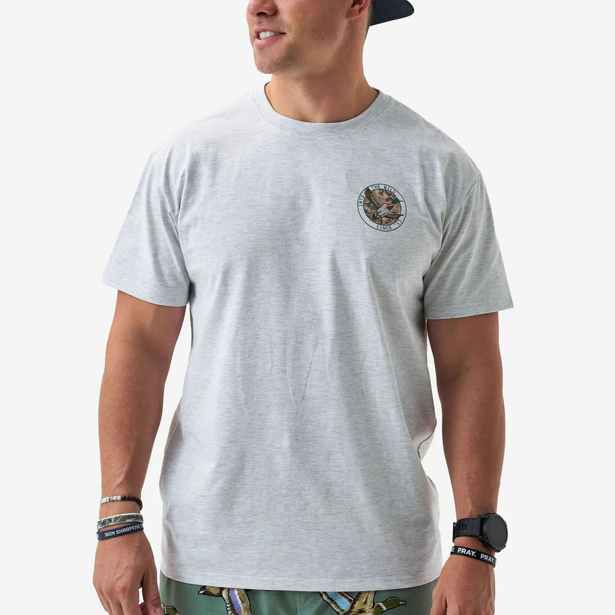Front image of the  Burlebo Camo Mallard Duck Short Sleeve Tee.