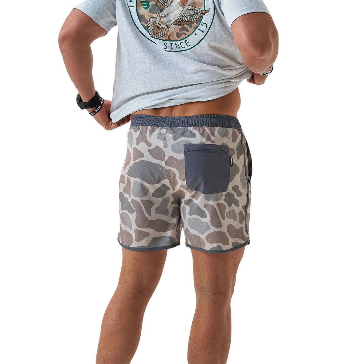 Back Image of the Burlebo Swim Trunks.
