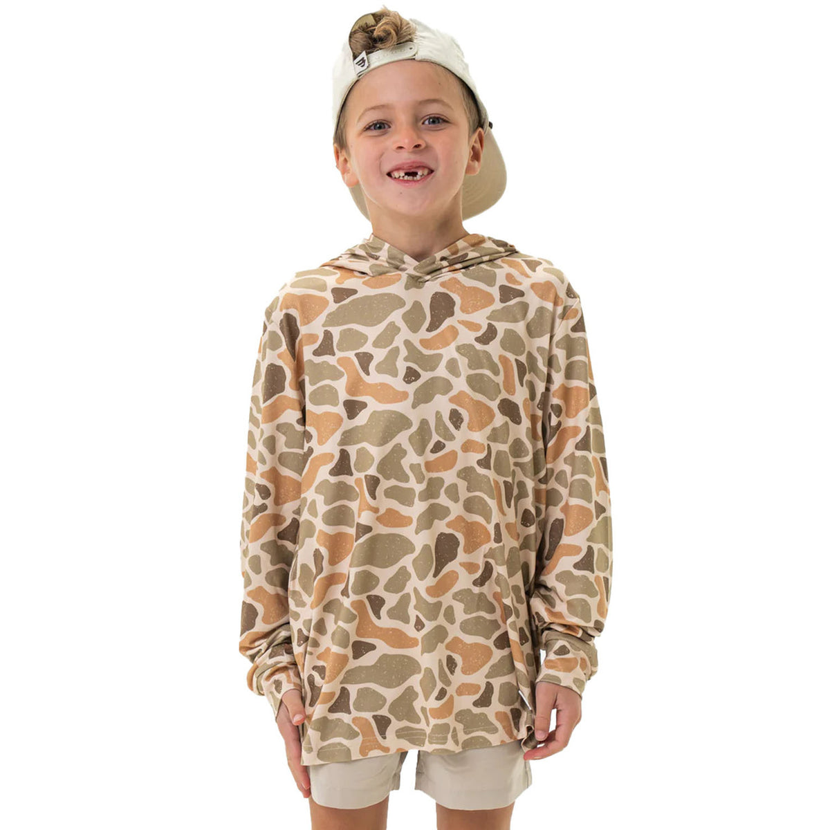 Burlebo Youth Performance Camo Hoodie Image in Venado Camo
