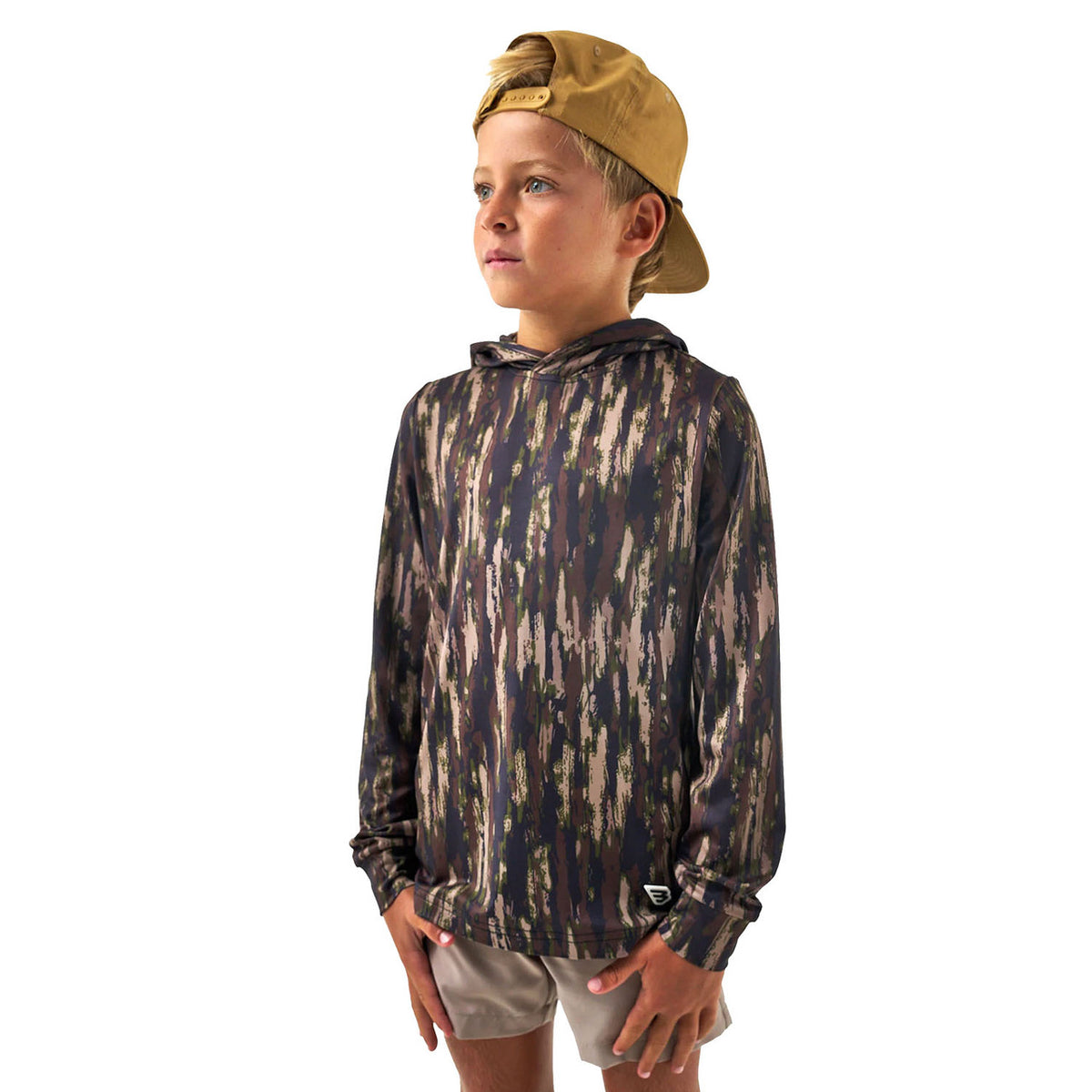 Burlebo Youth Performance Camo Hoodie Image in Midland Camo