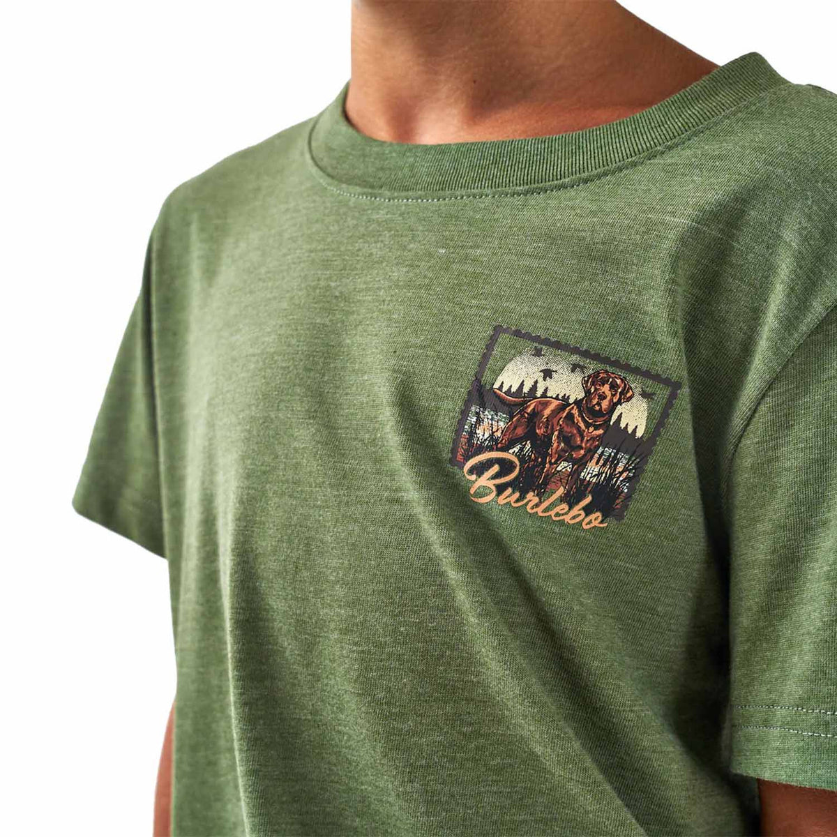 Burlebo Youth Duck Dog Stamp Short-Sleeve Tee Detailed Image
