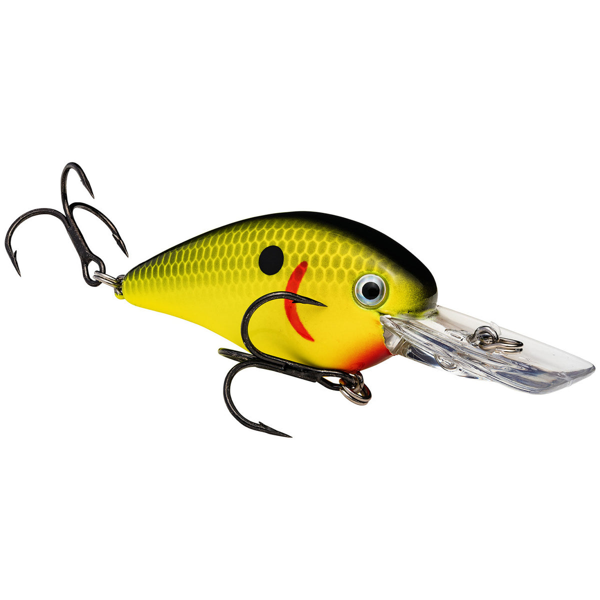 Strike King KVD 1.5 Deep Diver Squarebill Image in Black Back Chartruese