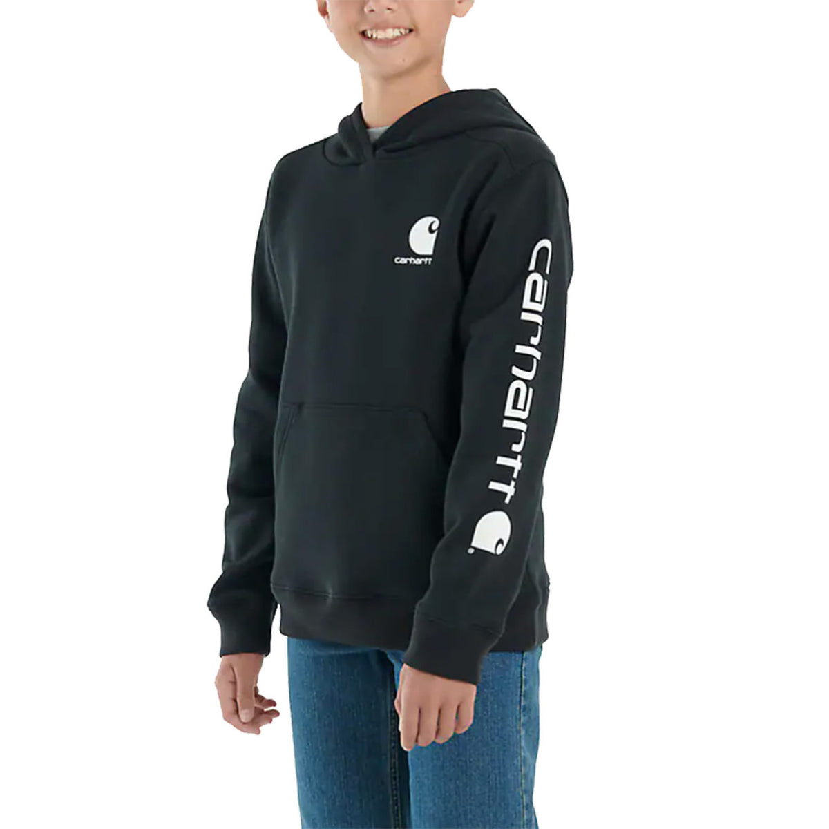 Carhartt Youth Long-Sleeve Graphic Sweatshirt image in Caviar Black