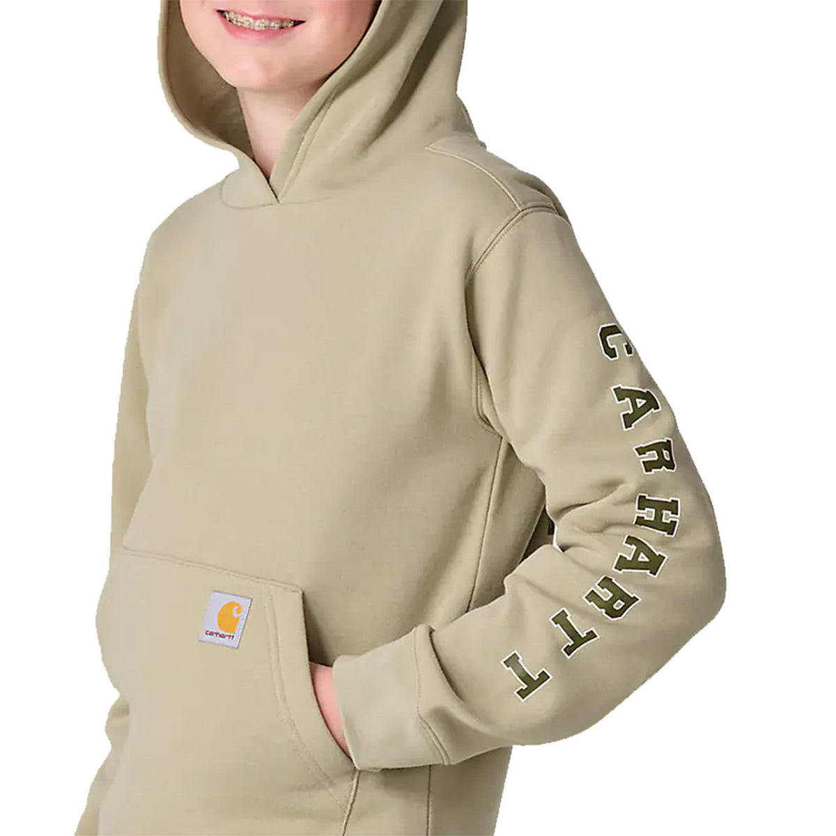 Front Image of the Carhartt Youth Long Sleeve Dog Graphic Sweatshirt.