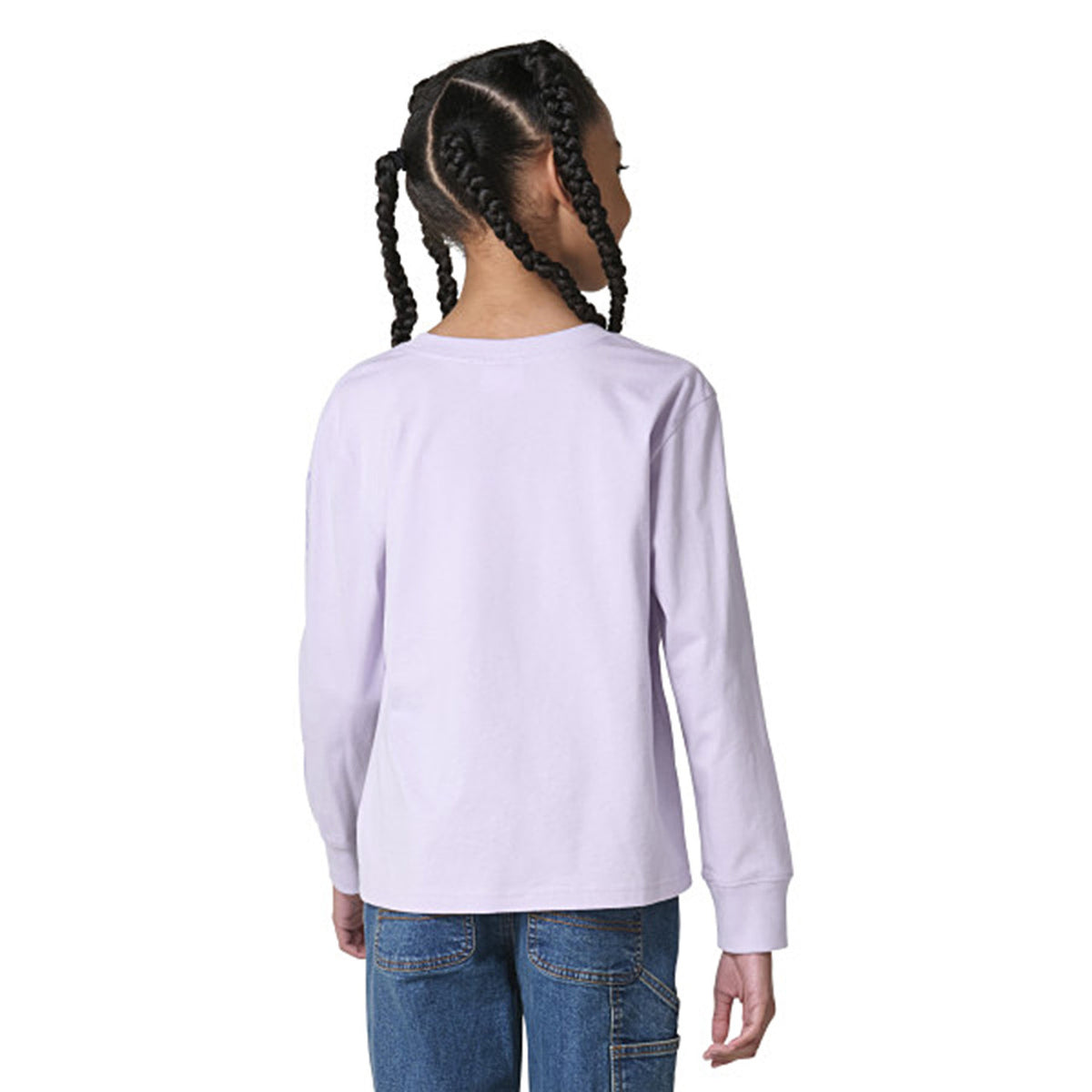 Back Image of the Carhartt Youth Girls' Tonal Patch Long Sleeve Pocket T-Shirt.