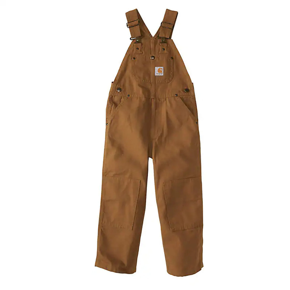 Image of the Carhartt Child Loose Fit Canvas Bib Overall in Carhartt Brown.