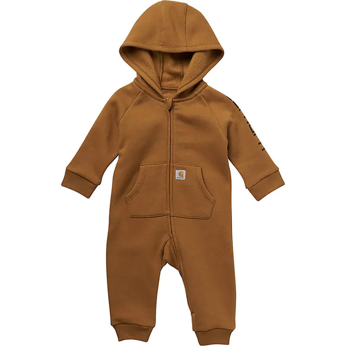 Image of the Carhartt Infant Zip-Front Hooded Fleece Coverall.