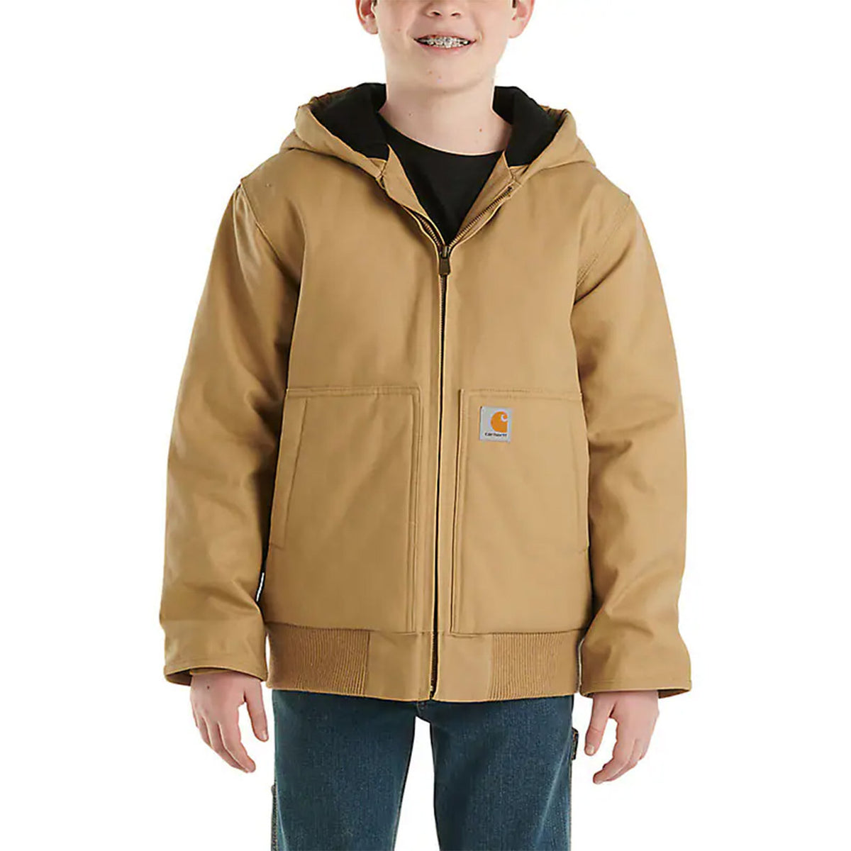 Carhartt Child Flannel Quilt Lined Active Jac image in Carhartt Brown