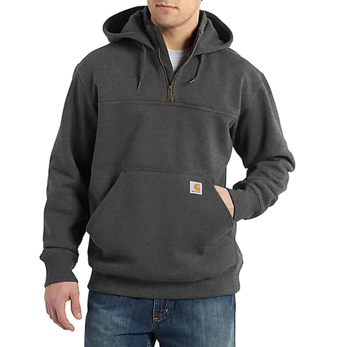 Carhartt Paxton Rain Defender Quarter-Zip Hoodie Image in Carbon Heather