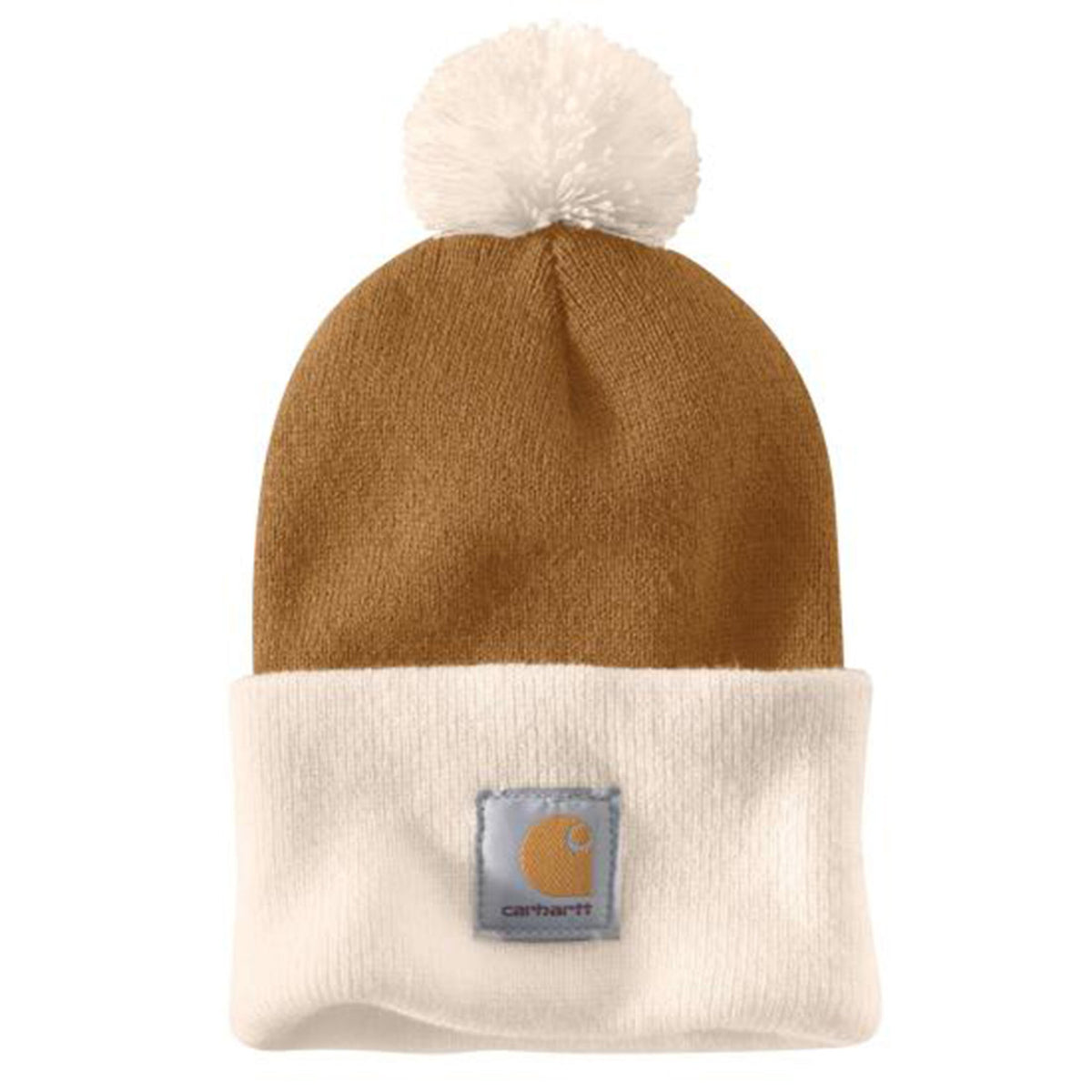 Carhartt Knit Pom Cuffed Beanie image in Carhartt Brown