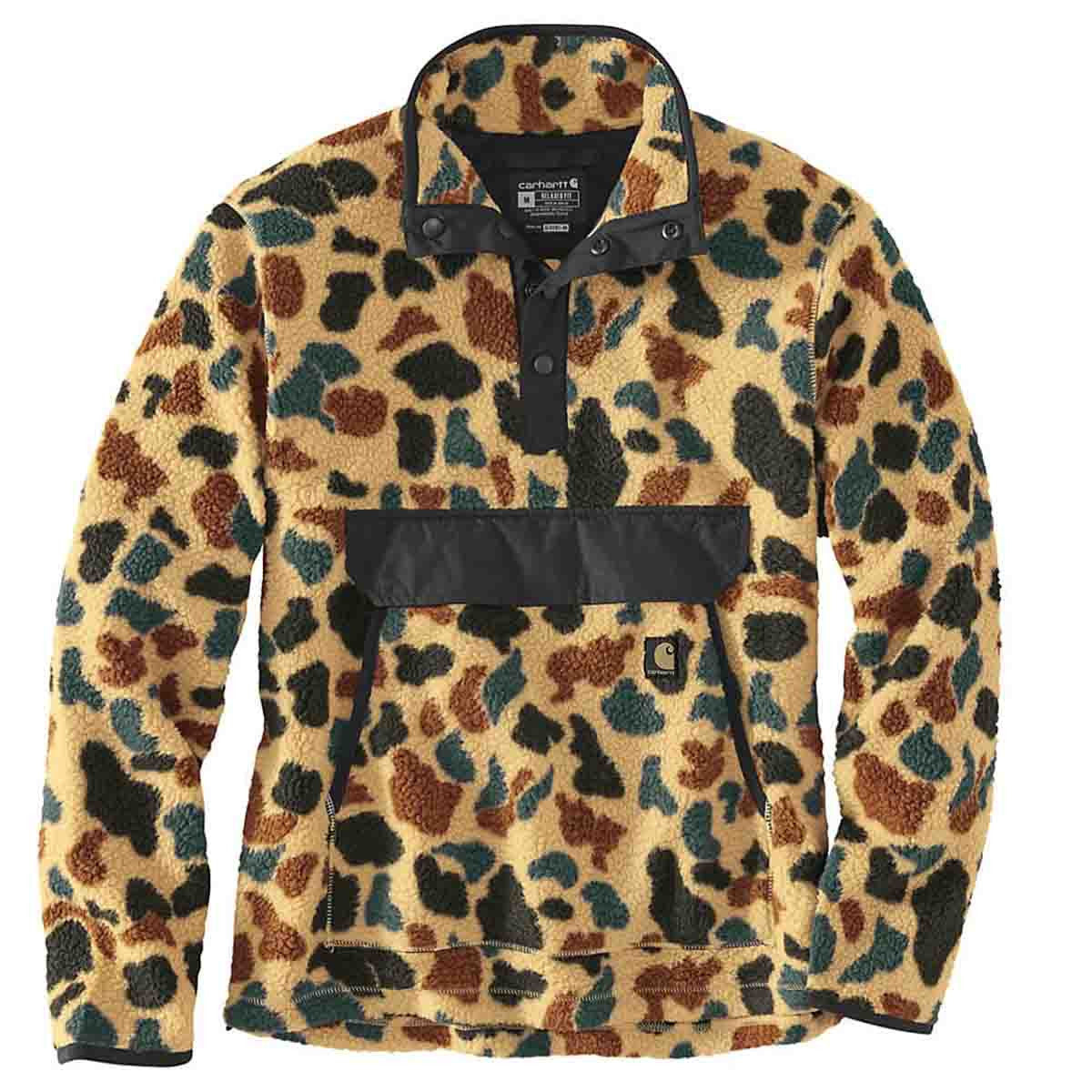 Carhartt Relaxed Fit Fleece Pullover Product Image Black Blind Duck Camo