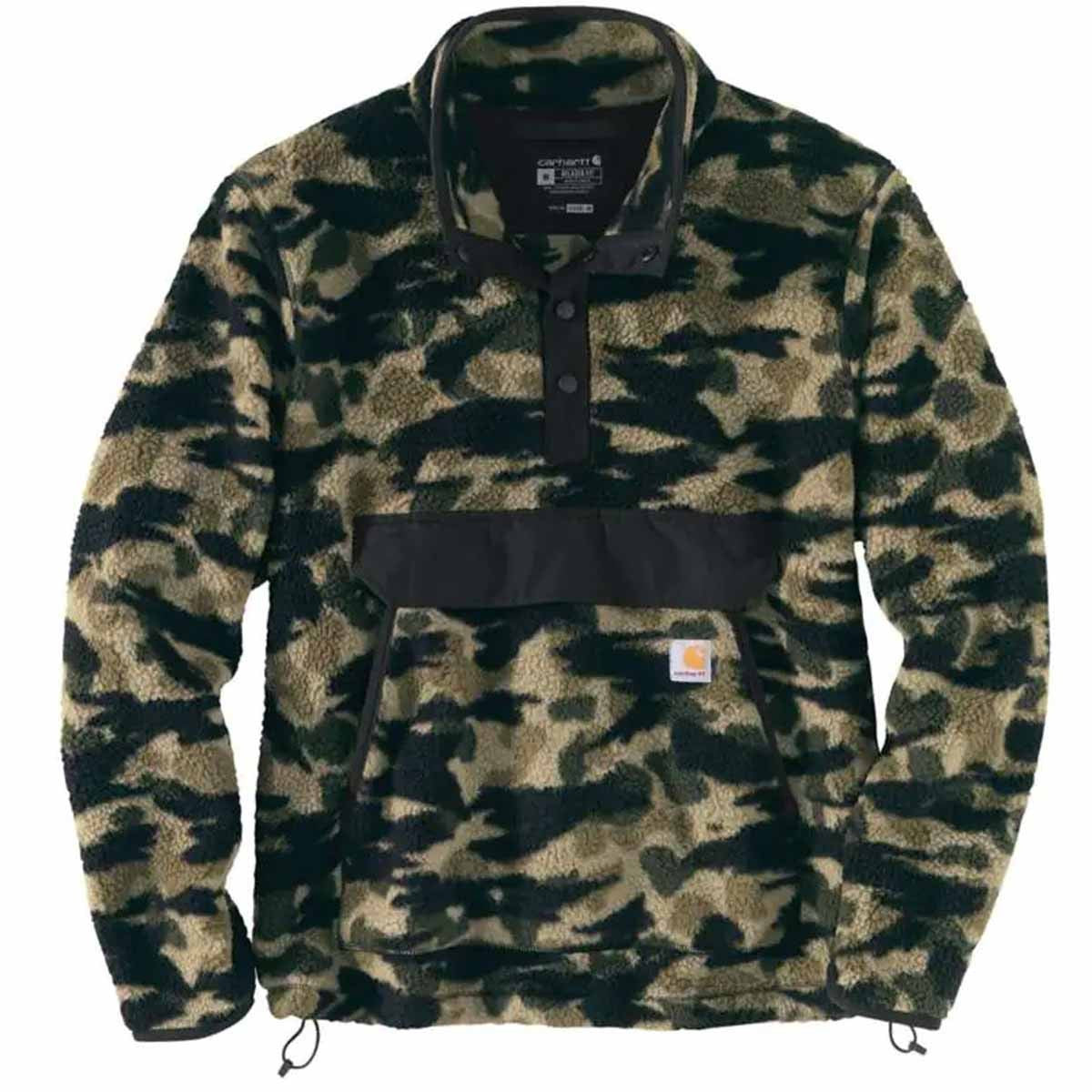 Carhartt Relaxed Fit Fleece Pullover Product Image Black Blind Duck Camo