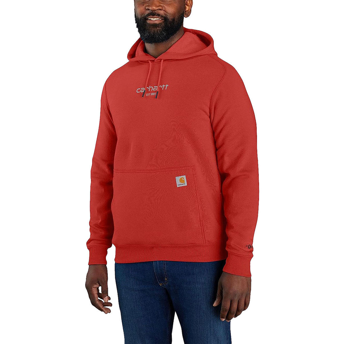 Carhartt Force Relaxed Fit Lightweight Logo Graphic Sweatshirt Image in Red Barn