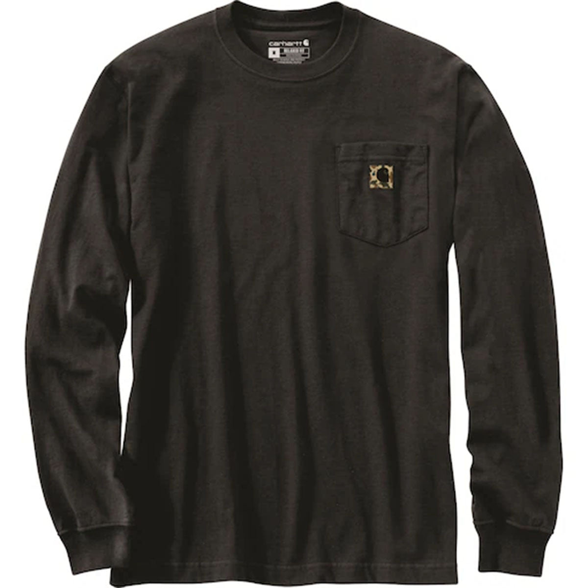 Relaxed Fit Heavyweight Long Sleeve Pocket Camo Graphic T-Shirt