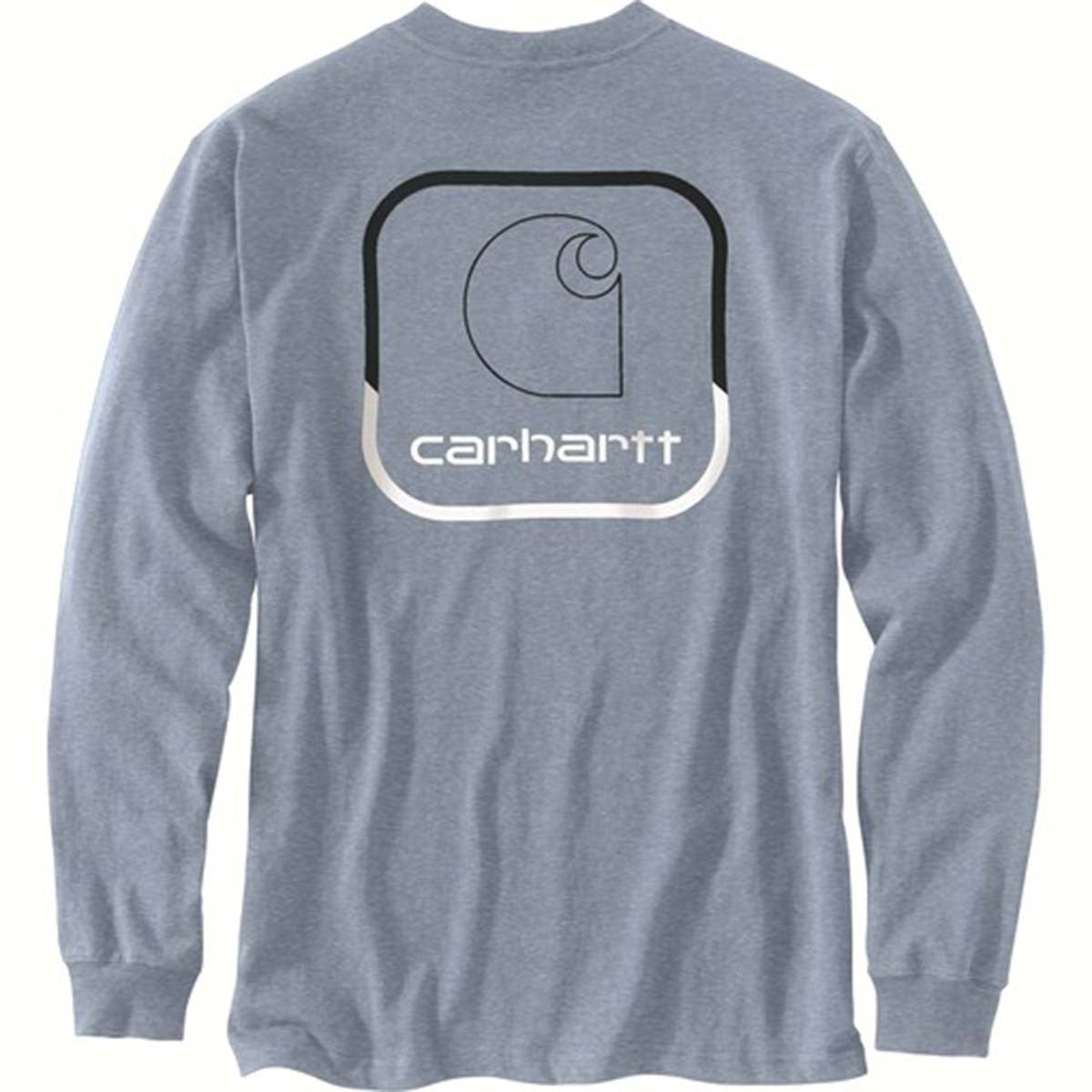 Carhartt Loose Fit Heavyweight Long Sleeve Pocket Graphic T-Shirt Back Image