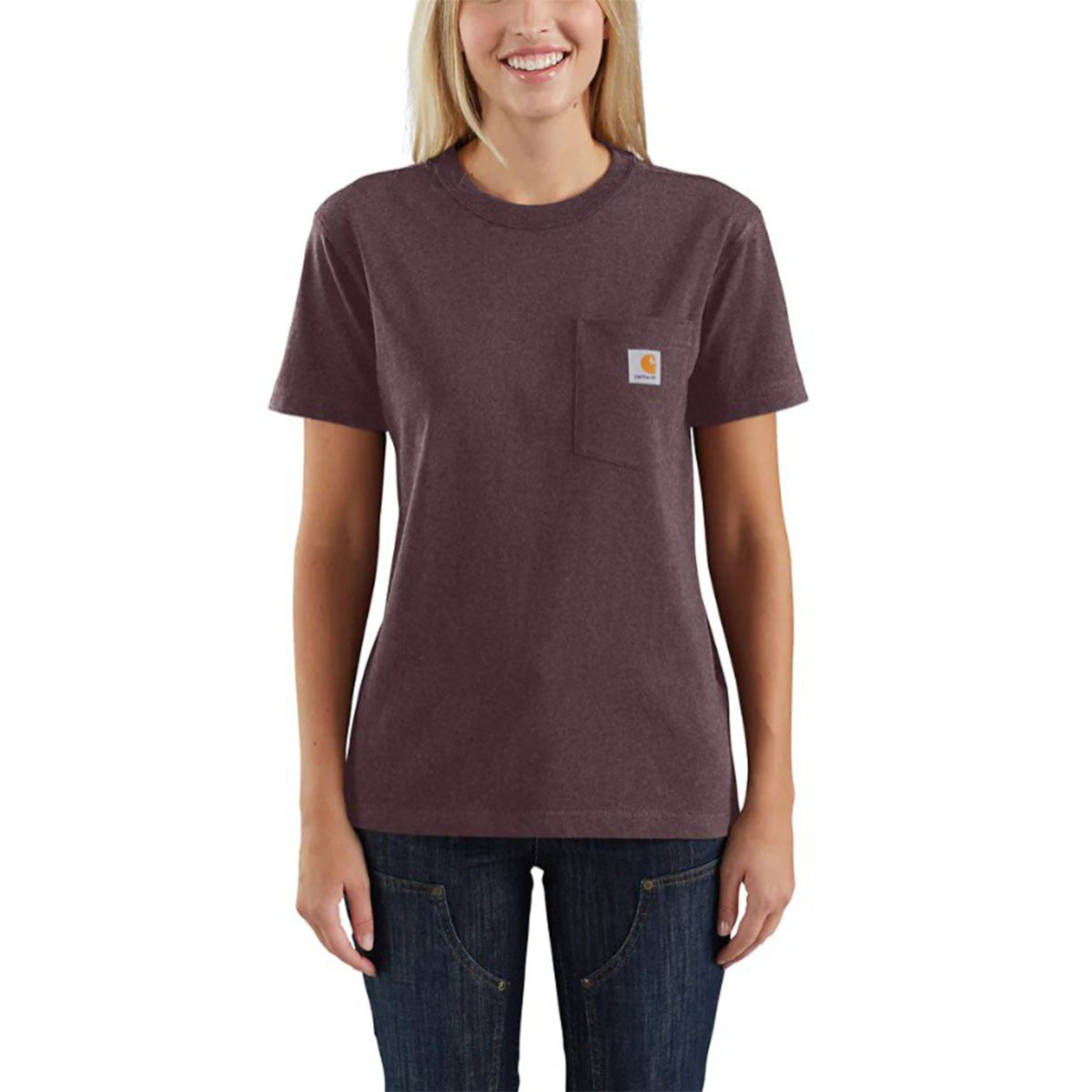 Carhartt Women's Loose Fit Heavyweight Short Sleeve Tee Image in Blackberry Heather