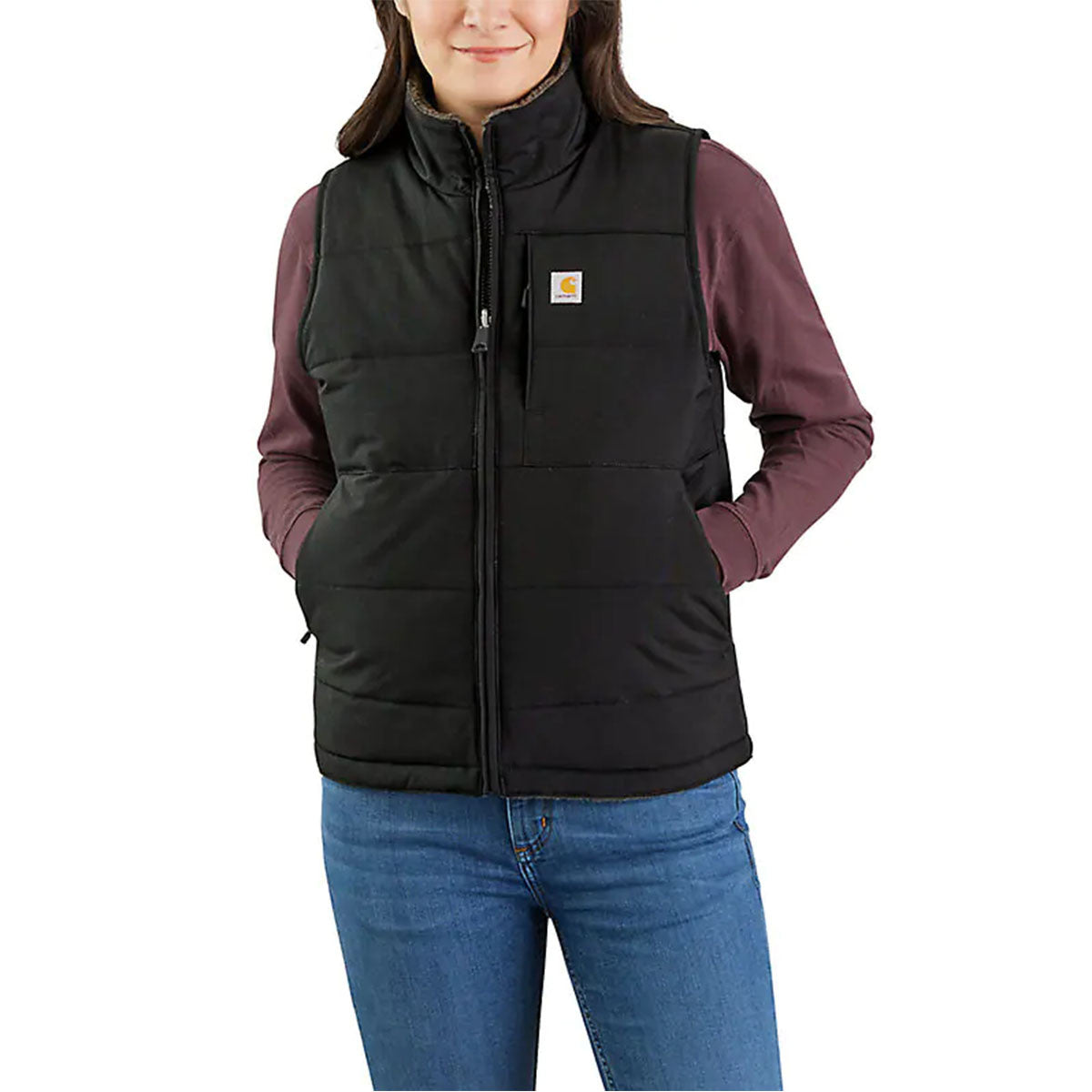 Carhartt Women's Montana Reversible Relaxed Fit Insulated Vest image in Black