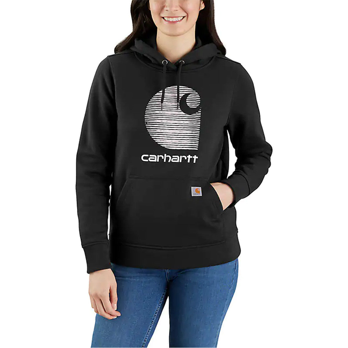 Carhartt Women's Rain Defender Relaxed Fit Midweight Graphic Sweatshirt Image in Black