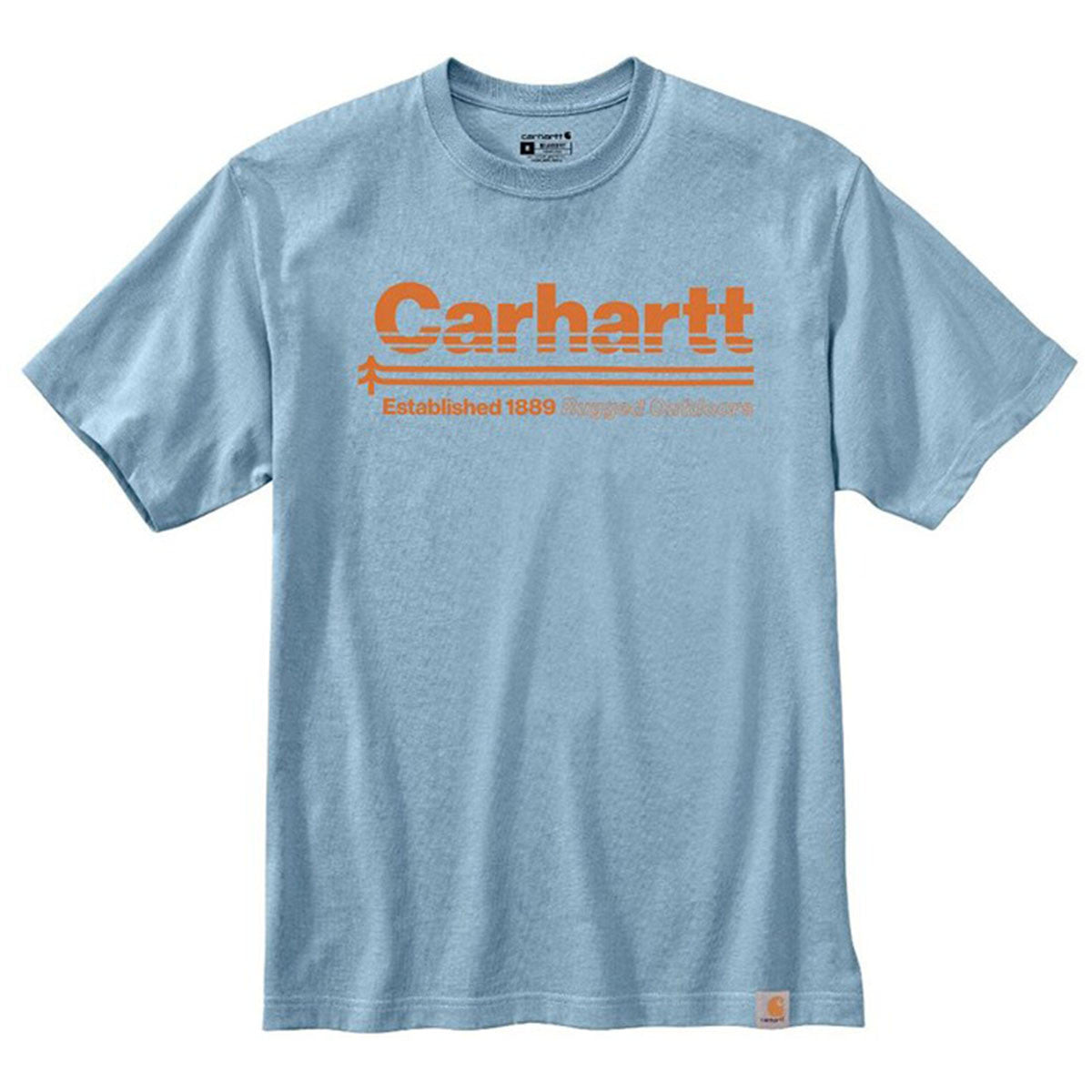 Carhartt Men's Relaxed Fit Heavyweight Short Sleeve Outdoors Graphic T-Shirt Image in  Moonstone