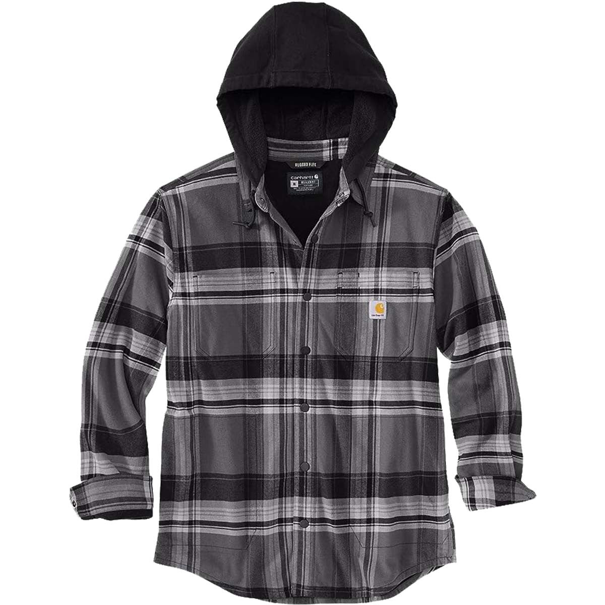 Rugged Flex Relaxed Fit Flannel Fleece Lined Hooded Shirt Jac