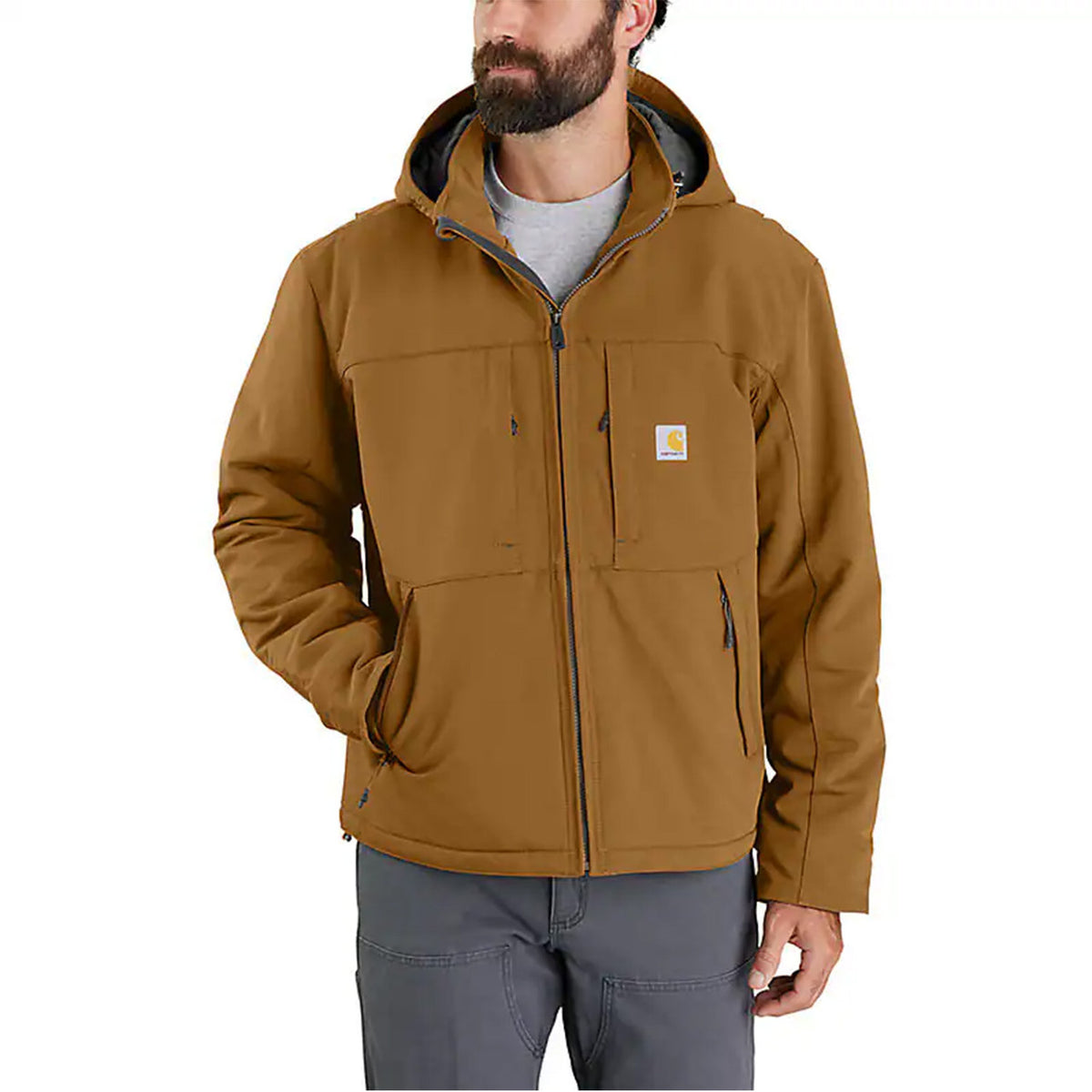 Carhartt Super Dux Full Swing Insulated Tech Jacket Image in Carhartt Brown