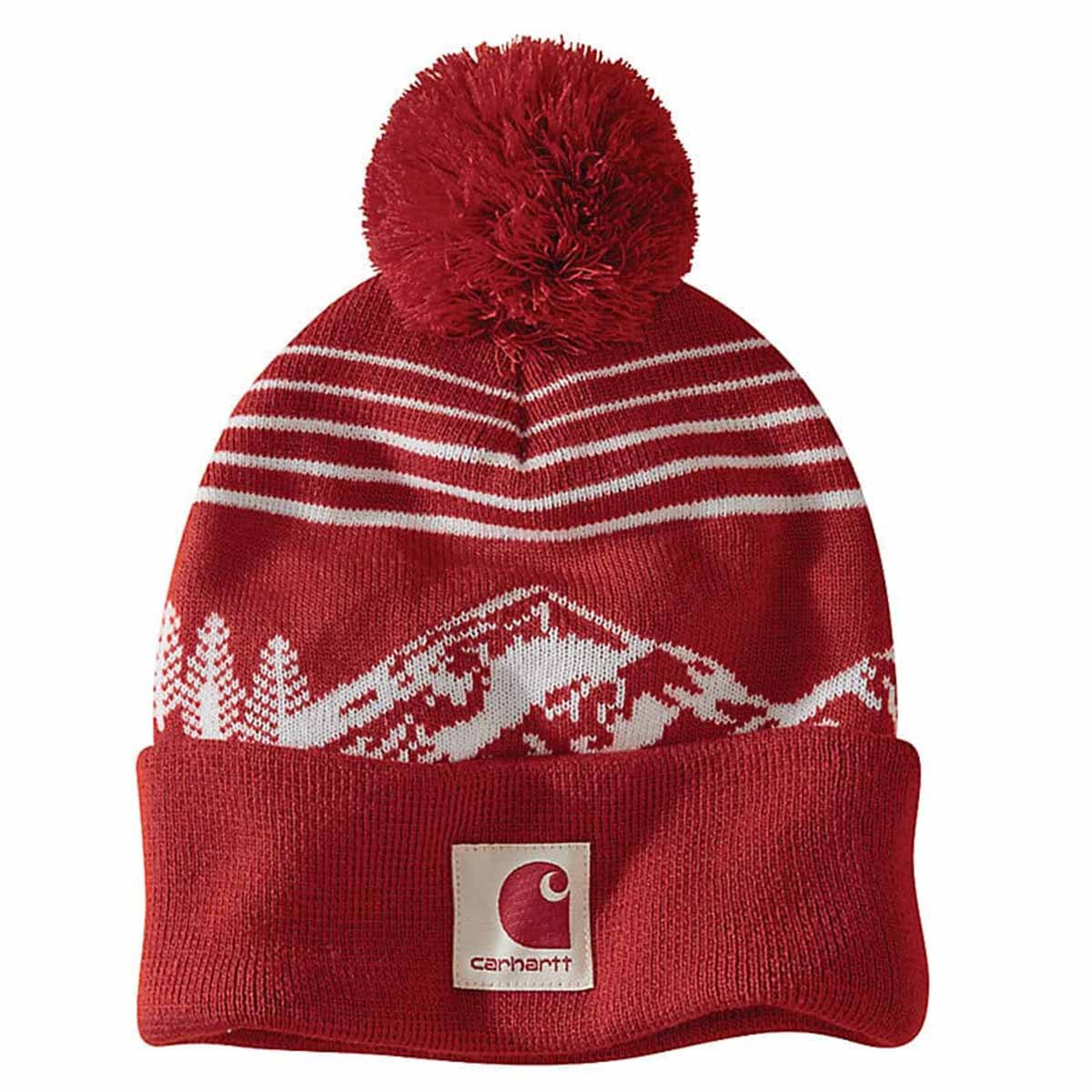 Carhartt Knit Pom Mountain Beanie - Crabapple