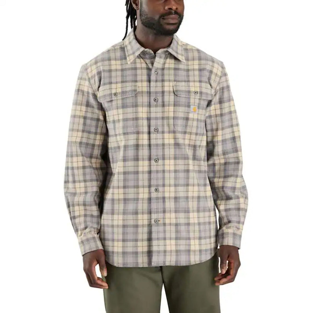Carhartt Loose Fit Heavyweight Long-Sleeve Plaid Flannel Carhartt Gray Image