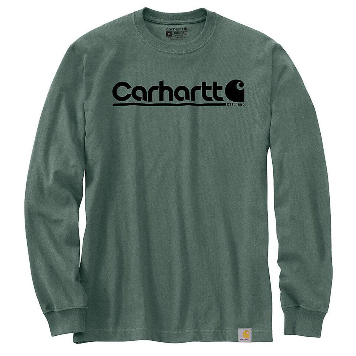 Carhartt Relaxed Fit Heavyweight Long Sleeve Logo Graphic T-Shirt Frosted Balsam Heather