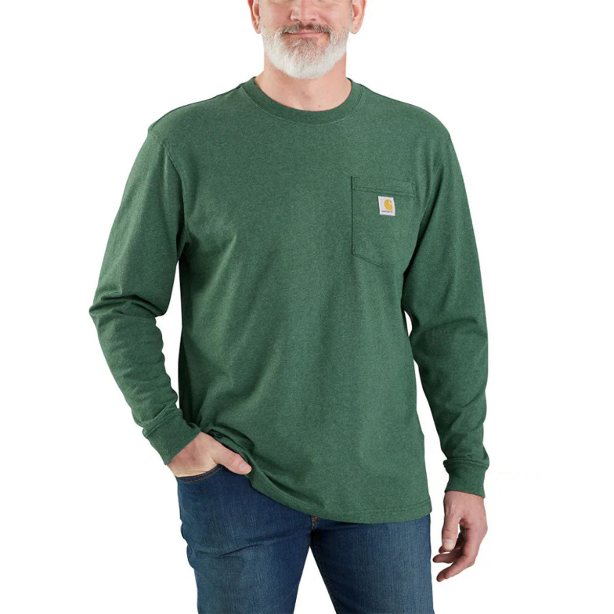 Carhartt Relaxed Fit Heavyweight Deer Graphic Long Sleeve Shirt - Frosted Balsam Heather