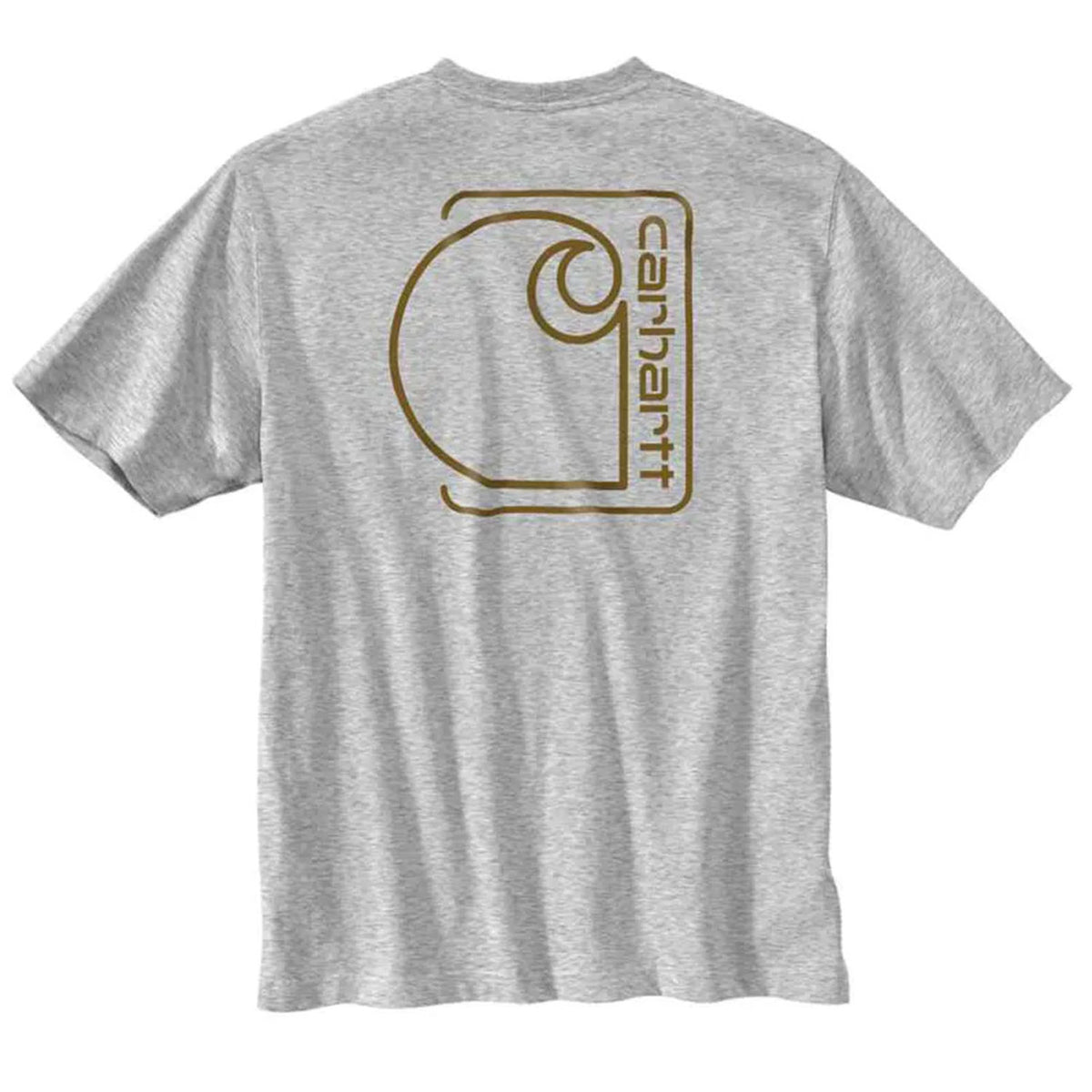 Carhartt Relaxed Fit Lightweight Short-Sleeve Pocket C Graphic T-Shirt Back Image in Heather Gray